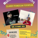 Kalo Rebecca Membaca Poster Diskusi Sejarah Penindasan Perempuan